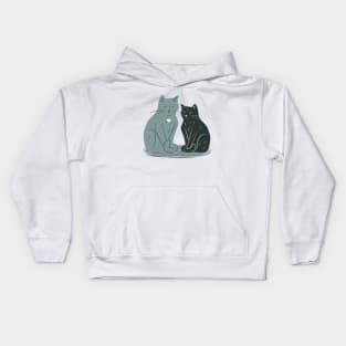 Grey and Black Cat Kids Hoodie